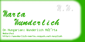 marta wunderlich business card